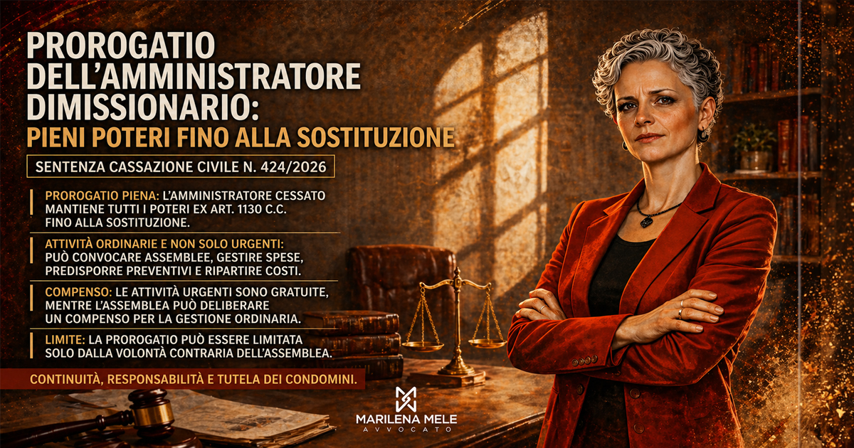 Amministratore Straordinario Condomini Prorogatio - Avvocato Bari - Marilena Mele