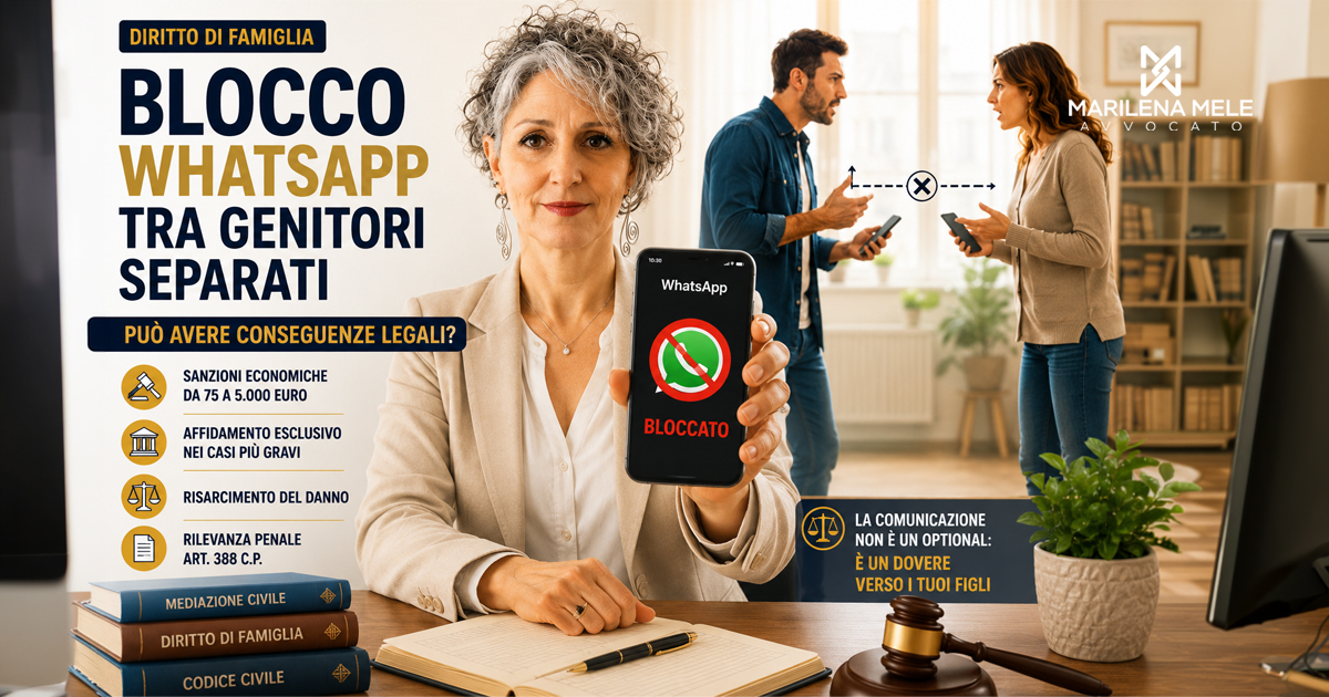 blocco whatsapp genitori separati - Avvocati Bari - Diritto di Famiglia - Marilena Mele